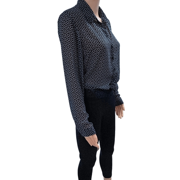 Black and White Polka Dot Blouse - Picture 4 of 13